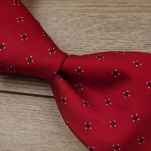 ISAIA Napoli Italy Dark Red Floral Pattern Recent Mens‎ Silk Tie